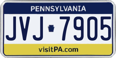 PA license plate JVJ7905