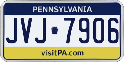 PA license plate JVJ7906