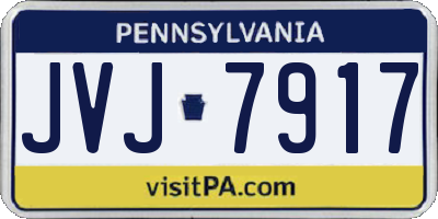 PA license plate JVJ7917