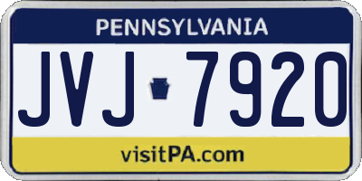 PA license plate JVJ7920