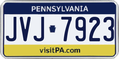 PA license plate JVJ7923
