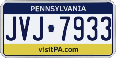 PA license plate JVJ7933