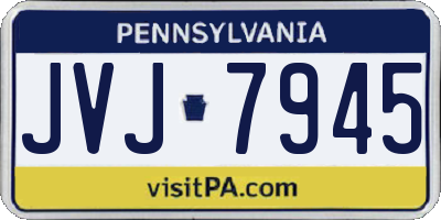 PA license plate JVJ7945