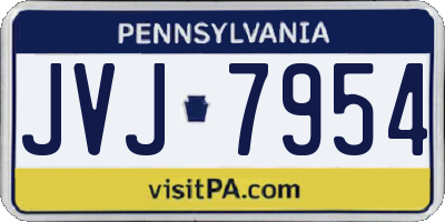 PA license plate JVJ7954