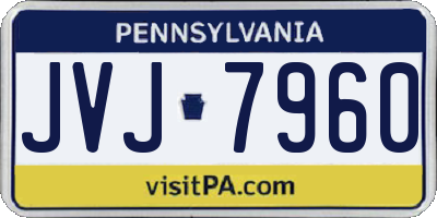 PA license plate JVJ7960