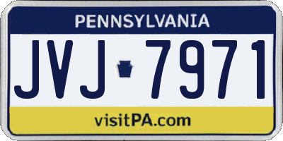PA license plate JVJ7971