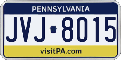 PA license plate JVJ8015