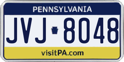 PA license plate JVJ8048