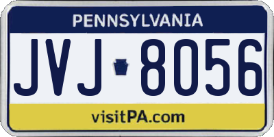 PA license plate JVJ8056