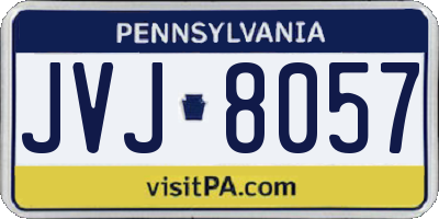 PA license plate JVJ8057
