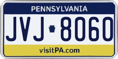 PA license plate JVJ8060