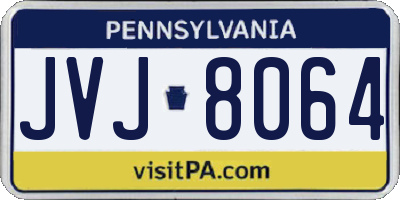 PA license plate JVJ8064
