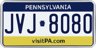 PA license plate JVJ8080