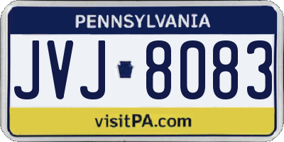 PA license plate JVJ8083