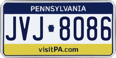 PA license plate JVJ8086