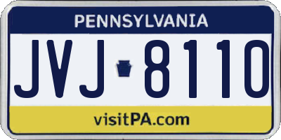 PA license plate JVJ8110