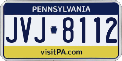 PA license plate JVJ8112