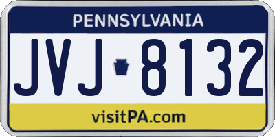 PA license plate JVJ8132