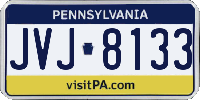 PA license plate JVJ8133