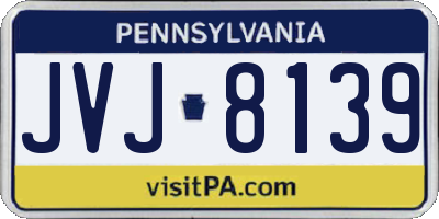 PA license plate JVJ8139
