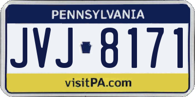 PA license plate JVJ8171
