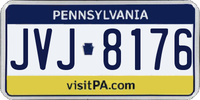 PA license plate JVJ8176
