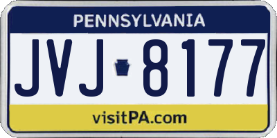 PA license plate JVJ8177