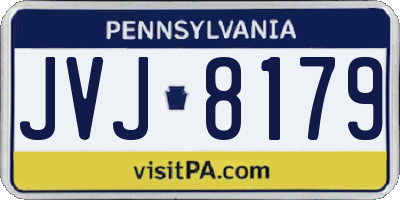 PA license plate JVJ8179
