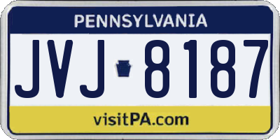PA license plate JVJ8187