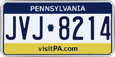 PA license plate JVJ8214