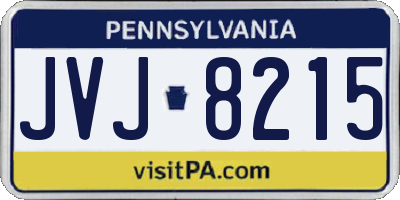 PA license plate JVJ8215