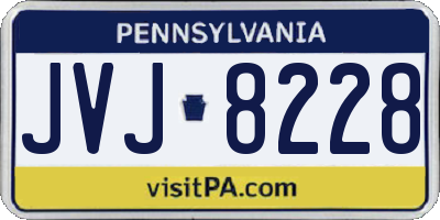 PA license plate JVJ8228