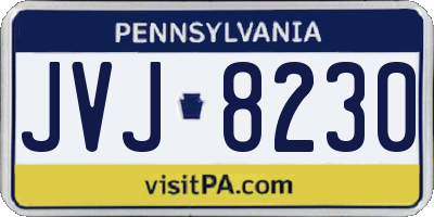 PA license plate JVJ8230