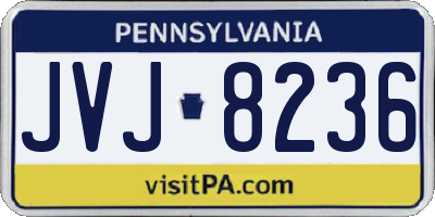 PA license plate JVJ8236