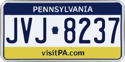 PA license plate JVJ8237