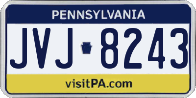 PA license plate JVJ8243