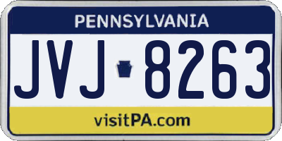 PA license plate JVJ8263