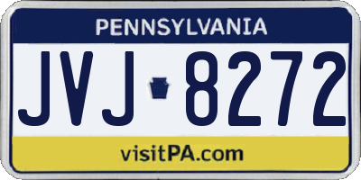PA license plate JVJ8272