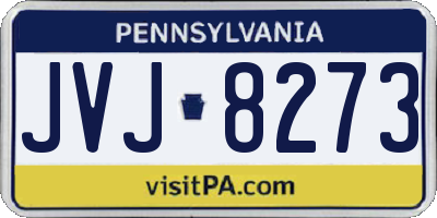 PA license plate JVJ8273