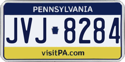 PA license plate JVJ8284