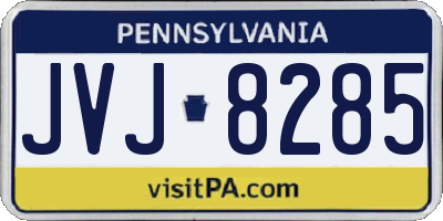 PA license plate JVJ8285