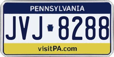 PA license plate JVJ8288
