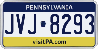 PA license plate JVJ8293