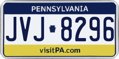 PA license plate JVJ8296