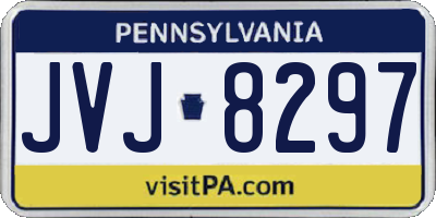 PA license plate JVJ8297