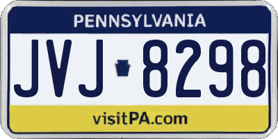 PA license plate JVJ8298