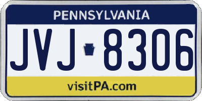 PA license plate JVJ8306