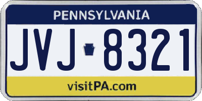 PA license plate JVJ8321
