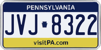 PA license plate JVJ8322