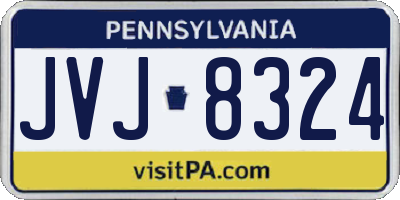 PA license plate JVJ8324